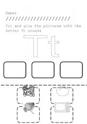 English worksheet: Letter Tt