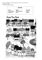 Prepositions of place - Places in town