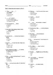 English Worksheet: Level test for (pre-)intermediate students / placement test