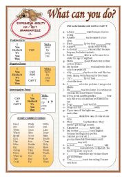 English Worksheet: Grammarville 3 - Can / Cant