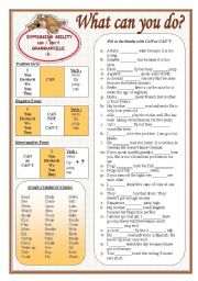 English Worksheet: Grammarville 3 - Can / Cant