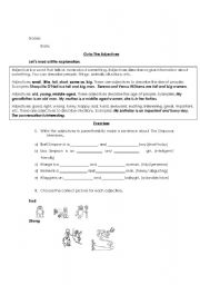 English worksheet: Adjectives 