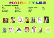 English Worksheet: HAIRSTYLES - VOCABULARY AND CROSSWORD