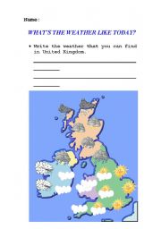 English Worksheet: Whats the weather like today?