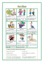 English Worksheet: FACE IDIOMS