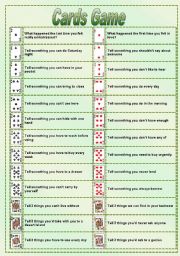 English Worksheet: Conversation Cards Game (fully editable)