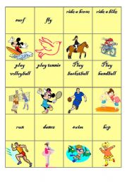 English worksheet: actions-memory game