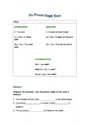 English worksheet: Present simple