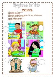 English Worksheet: Hygiene Habits