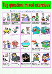 English Worksheet: Tag question: mixed exercises