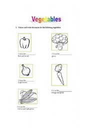 English Worksheet: Vegetables
