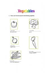 English worksheet: Vegetables