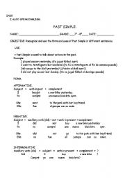 English worksheet: Past simple