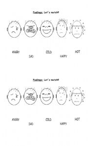 English Worksheet: Feelings! Lets match!