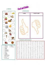 English Worksheet: Food and Drinks