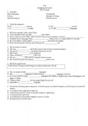 English Worksheet: 9th grade test