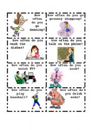 English Worksheet: Talking cards 4of4