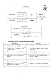 English worksheet: Invitations