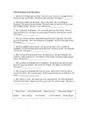 English Worksheet: Harry Potter Description +