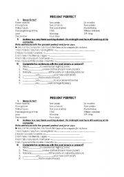 English Worksheet: present perfect