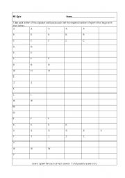 English Worksheet: PE Quiz