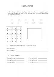 English worksheet: Farm animals