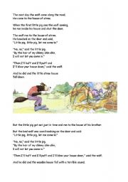 English Worksheet: Three little pigs II