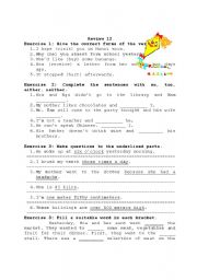 English worksheet: grammar revision