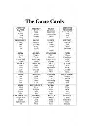 English Worksheet: Useful Taboo Cards