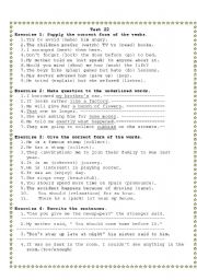 English Worksheet: verb tenses