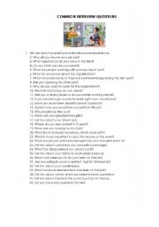 English Worksheet: job interviews