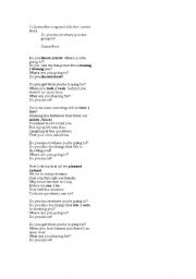 English worksheet: song