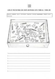 English Worksheet: There is /there are with school objects