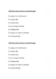 English Worksheet: Whats the weather like?