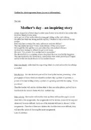 English worksheet: Mothers day - an inspiring story 