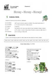 English Worksheet: Conversation class about  Money (Teachers copy)