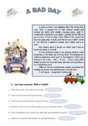 English Worksheet: Past Simple reading