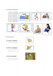 English worksheet: Verbs and adjectives