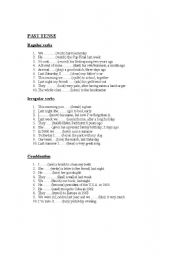 English worksheet: grammar exercise regular/irregular verbs