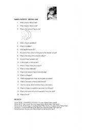 English worksheet: Harry Potter Special Quiz