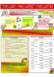 English Worksheet: COLLOCATION 78 - (THE) LAST, (THE) LATEST, (THE) LATTER