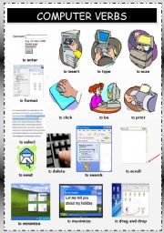 English Worksheet: Computer Verbs