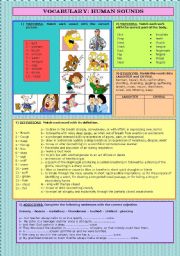 English Worksheet: VOCABULARY: HUMAN SOUNDS