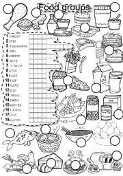 English Worksheet: FOOD GROUPS PUZZLE