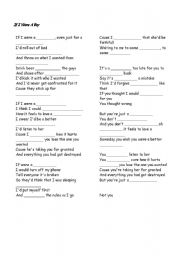 English worksheet: If I were a boy - BEYONCE