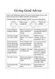 English Worksheet: Giving Good Advice