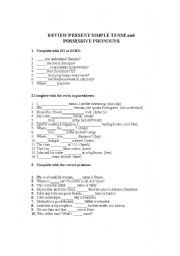 English worksheet: simple present