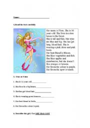 English Worksheet: Reading Comprehension