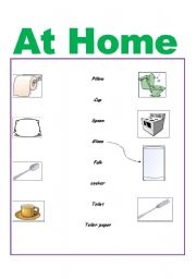 English worksheet: At home