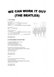 English Worksheet: The beatles song we can work it out